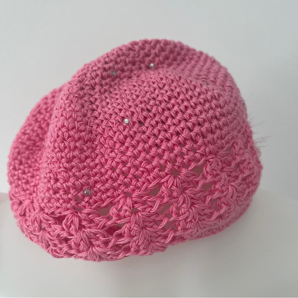 Baby’s in Bloom by Angelique Knit Pink Hat - Picture 5 of 6